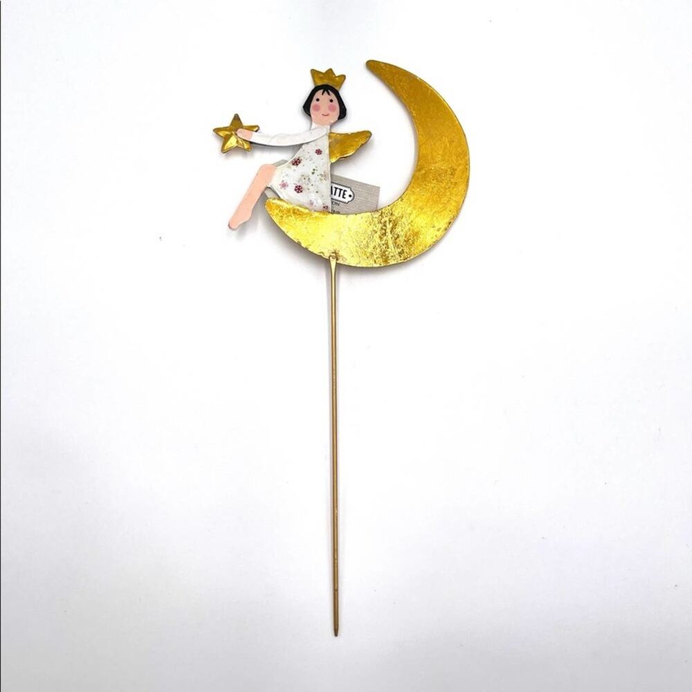 NEW Golden Half moon Fairy decor, girly rooms or for plants - Qty 1 -Home Decor